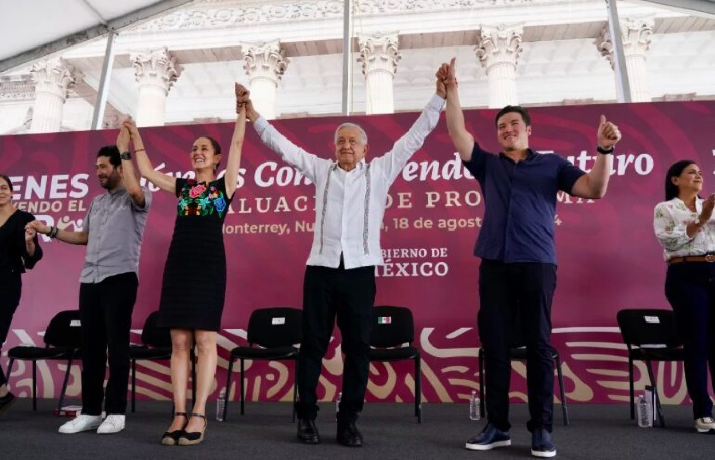 Sheinbaum y AMLO cerraron gira de transición en Nuevo León