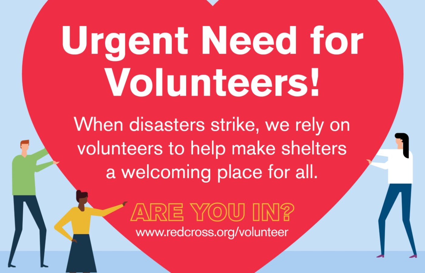 Red Cross: Urgent need for disaster shelter volunteers