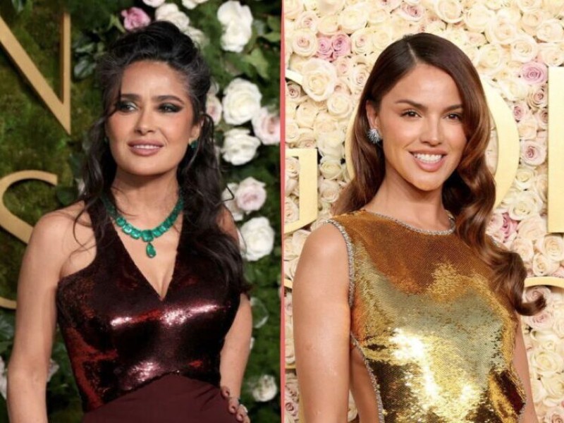 Salma Hayek y Eiza González deslumbran en los Globos de Oro 2025