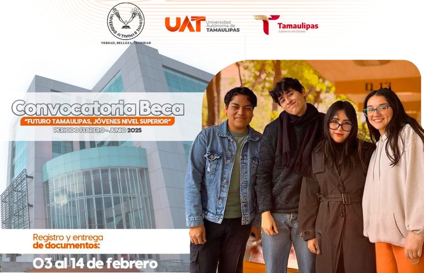 Difunde la UAT convocatoria Beca Futuro Tamaulipas Jóvenes Nivel Superior