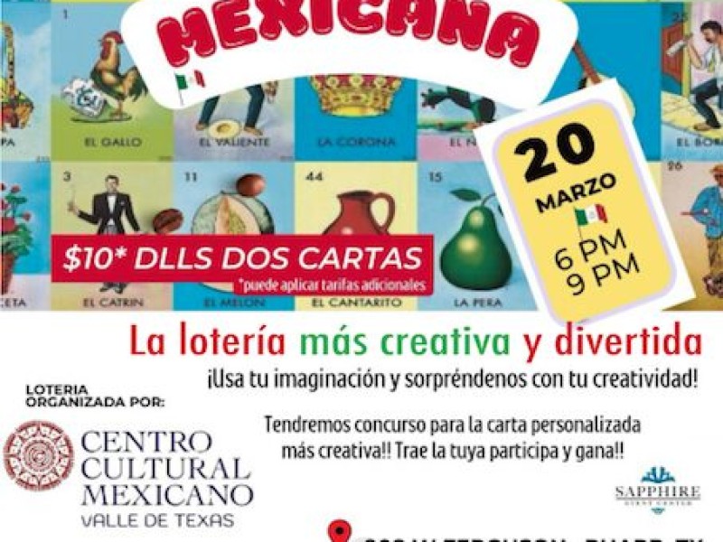 Jueves 20 de marzo, LOTERIA MEXICANA! en el Sapphire