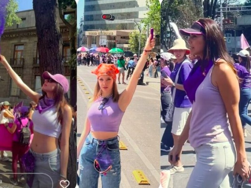 Famosas alzan la voz en la Marcha del 8M en la Ciudad de México