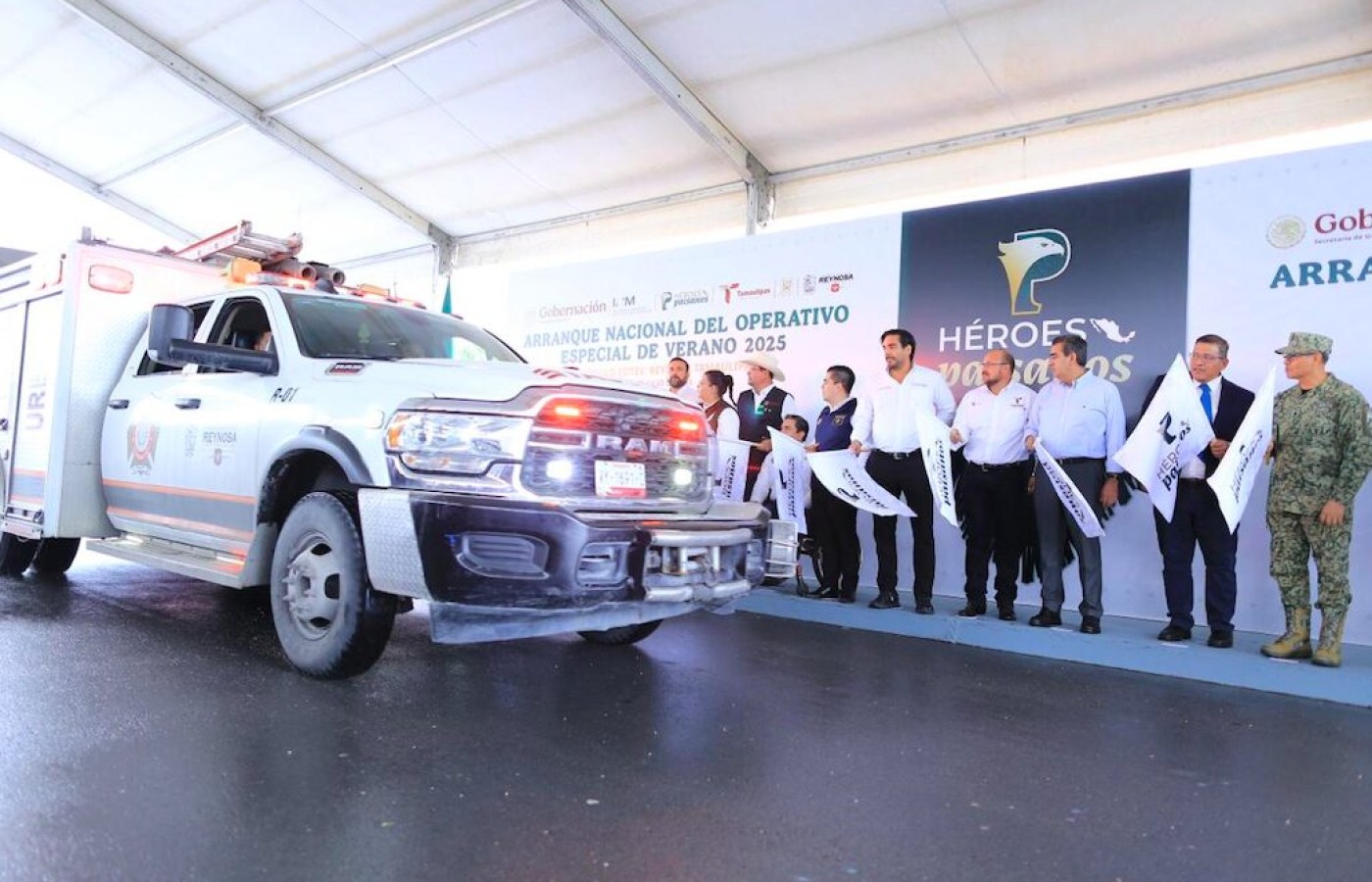 Dan  banderazo de arranque nacional al Operativo Especial de Verano Héroes Paisanos 2025 en Tamaulipas