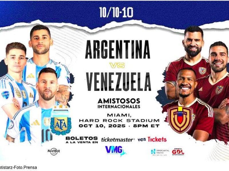 Confirman a Messi y figuras AFA para Argentina vs Venezuela en Miami  *Bebeshito, artista oficial del show de medio tiempo en el Hard Rock Stadium