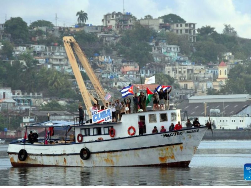 Flotilla "Granma 2.0" atraca en Cuba para apoyar a la isla y denunciar bloqueo de EEUU