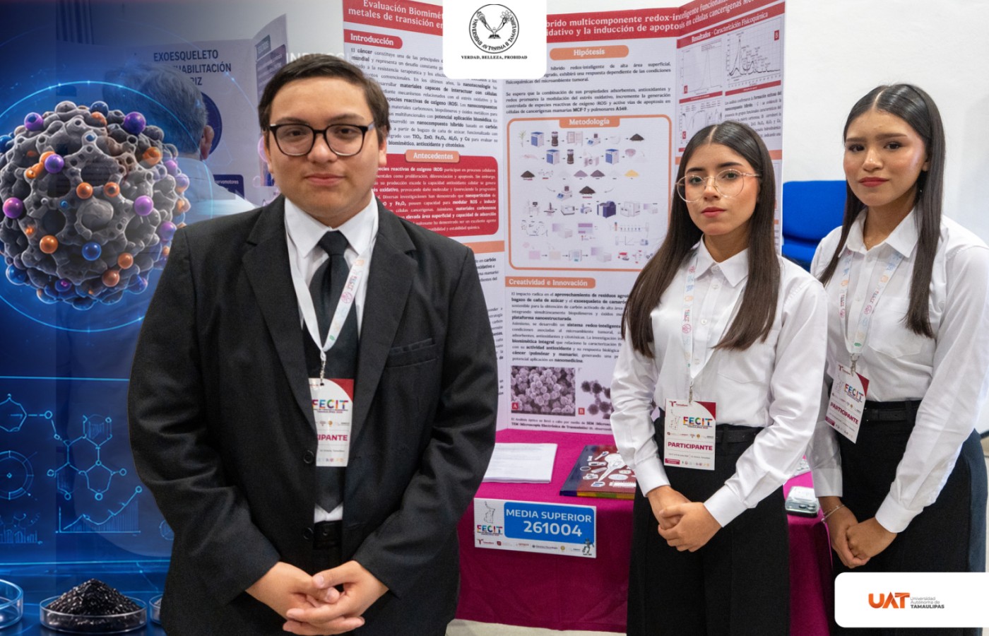 Estudiantes de la UAT desarrollan nanocompuesto para combatir células cancerosas