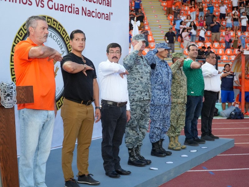 Celebran partido amistoso Correcaminos UAT Premier  y Guardia Nacional