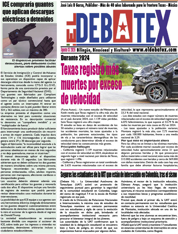 Texas con más muertes por exceso de velocidad